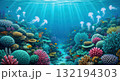 美しい南国の珊瑚庭園と輝くファンタジー熱帯魚 132194303