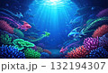美しい南国の珊瑚庭園と輝くファンタジー熱帯魚 132194307