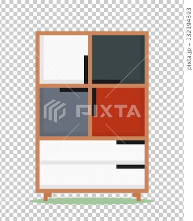 8 bit pixel wood clothes in vector illustrations for game assets. wardrobe pixel art. 132194393