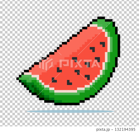 8 bit pixels watermelon slices. Fruit pixels for game icons. Illustration of Stitch Cross Vector Pattern 132194395