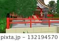 アニメーションの背景に使える PNG素材『海の見える神社』空は透明ですのでご自由にどうぞ 132194570