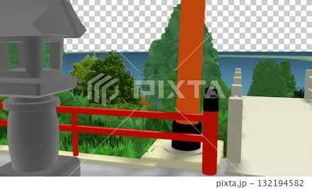 「海景神社」PNG素材,可作為動畫背景。天空是透明的,請隨意使用。 「海景神社」PNG素材,可作為動畫背景。天空是透明的,請隨意使用。 132194582