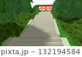 アニメーションの背景に使える PNG素材『海の見える神社』空は透明ですのでご自由にどうぞ 132194584