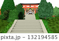 アニメーションの背景に使える PNG素材『海の見える神社』空は透明ですのでご自由にどうぞ 132194585