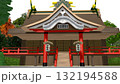 アニメーションの背景に使える PNG素材『海の見える神社』空は透明ですのでご自由にどうぞ 132194588