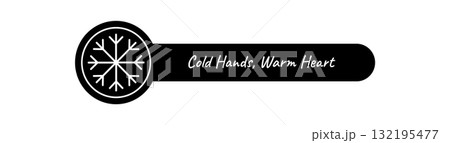 Winter snowflake label with black line style icon. Seal for cold package or christmas decoration, frost and chill accent with white and black colors, perfect as a snow flake holiday emblem. Winter snowflake label with black line style icon. Seal for cold package or christmas decoration, frost and chill accent with white and black colors, perfect as a snow flake holiday emblem. 132195477