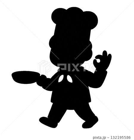 【シルエット】コックさんのイラスト 【シルエット】コックさんのイラスト 132195586