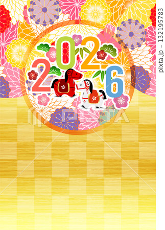 午 年賀状 干支 背景 午 年賀状 干支 背景 132195783