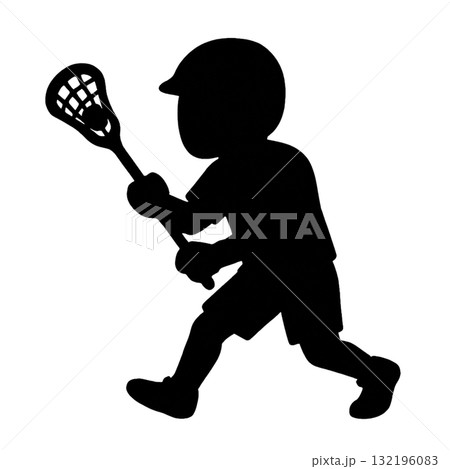 【シルエット】ラクロスの選手のイラスト 132196083