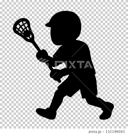 【シルエット】ラクロスの選手のイラスト 132196083