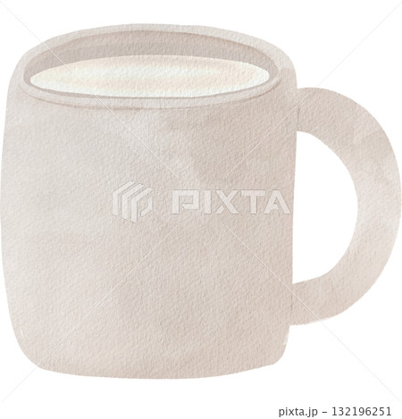 水彩風のホットミルク やさしい色合いのナチュラルなカフェイラスト素材 水彩風のホットミルク やさしい色合いのナチュラルなカフェイラスト素材 132196251