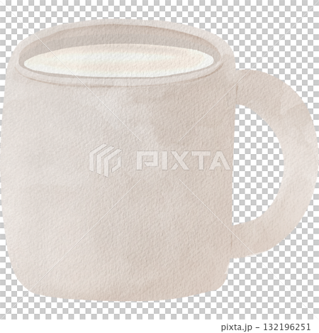 水彩風のホットミルク やさしい色合いのナチュラルなカフェイラスト素材 水彩風のホットミルク やさしい色合いのナチュラルなカフェイラスト素材 132196251