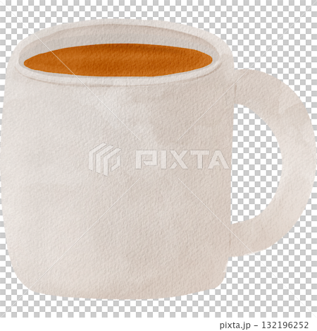 水彩茶杯-自然溫馨的咖啡館插畫素材 132196252