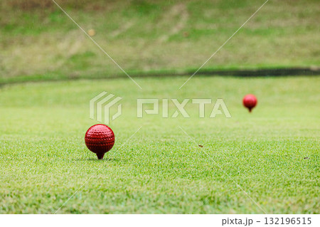 ゴルフ場のグリーンとボール ゴルフ場のグリーンとボール 132196515