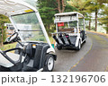 駐車場に停めたゴルフカート 132196706