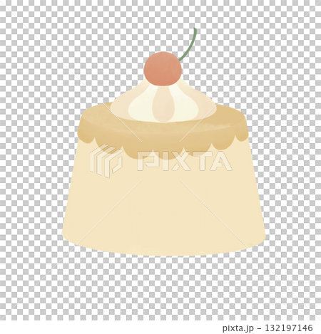 Cute pudding illustration material 132197146
