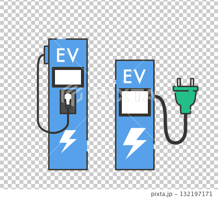 電気自動車の充電スタンドイラスト 132197171