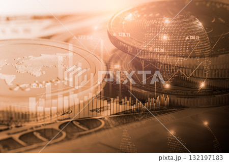 Modern way of exchange. Bitcoin is convenient payment in global economy market. Virtual digital currency and financial investment trade concept. Abstract cryptocurrency with gold bitcoin background. Modern way of exchange. Bitcoin is convenient payment in global economy market. Virtual digital currency and financial investment trade concept. Abstract cryptocurrency with gold bitcoin background. 132197183
