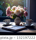Desk Setup, Planner Desk, Flower Vase, Cozy Desk, Stationery Setup, Cafe Mood, Flat Lay, Writing Scene, Aesthetic Desk, Creative Setup, Journal Desk, Planner Layout, Cute Stationery, Minimal Desk, Stu 132197222