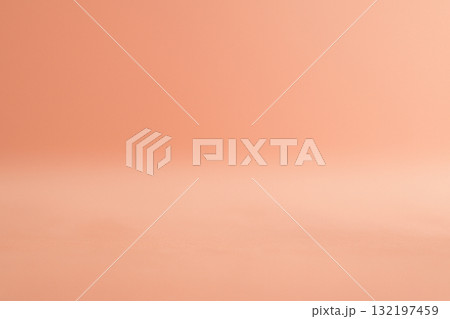 奥行きのあるやわらかなコーラルのミニマル背景 132197459
