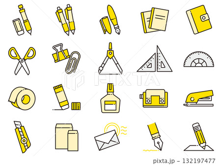 文房具アイコン03 Stationery icons 文房具アイコン03 Stationery icons 132197477