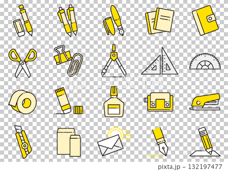 文房具アイコン03 Stationery icons 文房具アイコン03 Stationery icons 132197477