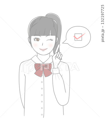 人差し指を立てる女の子 132197725