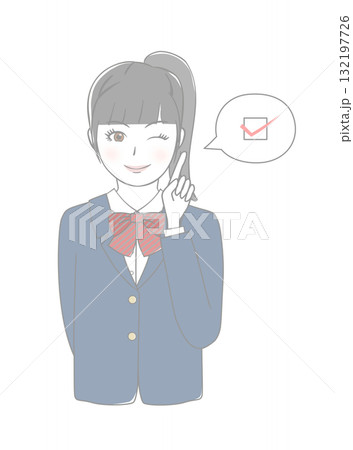 人差し指を立てる女の子 人差し指を立てる女の子 132197726