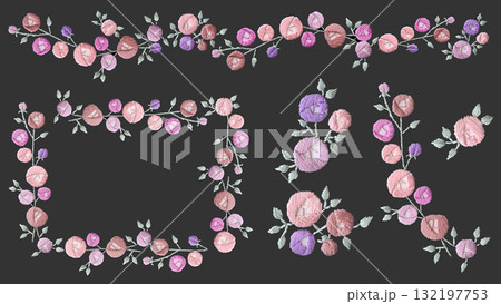 イングリッシュローズの刺繍 132197753