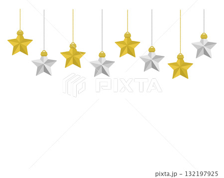 立体的な星　オーナメント　フレーム　イラスト 132197925