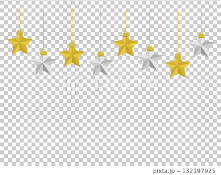 立体的な星　オーナメント　フレーム　イラスト 132197925