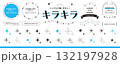 キラキラ、きらめき、光、輝きのデザイン素材セット（アイコン、フレーム、ライン） 132197928