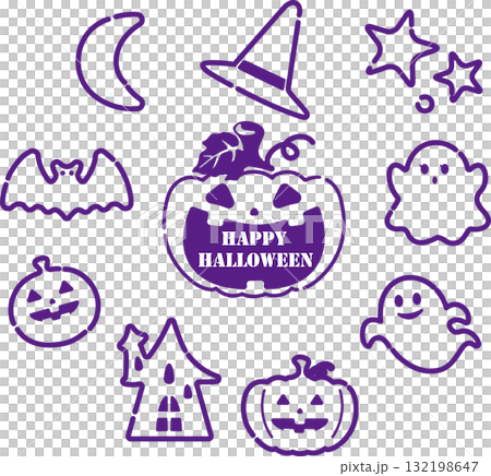 Halloween motif icon set Halloween motif icon set 132198647