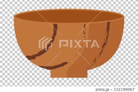 Illustration of a wooden bowl that goes well with Japanese food 132199067