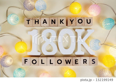 Thank You 180000, 180K Followers congratulation and celebration social media subscribers and followers 132199149