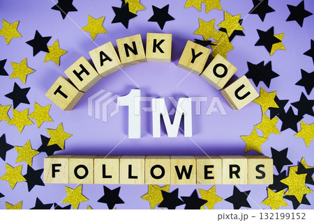 Thank You 1000000, 1M Followers congratulation and celebration social media subscribers and followers 132199152