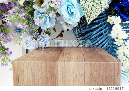 Beautiful Artificial flowers bouquet with space copy background 132199174