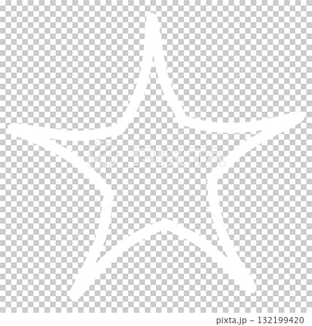 白い手描きの星 132199420