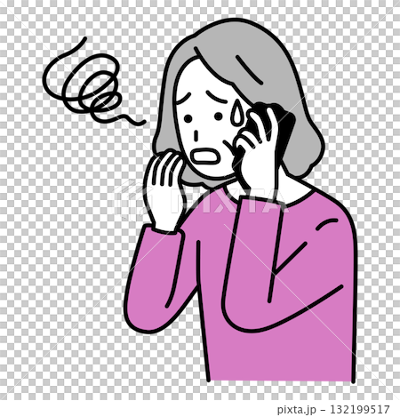 老年婦女被智慧型手機電話弄糊塗了 132199517