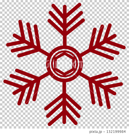 深紅色六角形雪花 深紅色六角形雪花 132199984