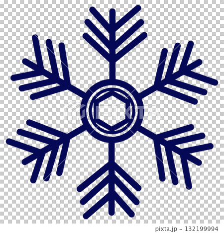 暗い青色の六角形の入った雪の結晶 132199994