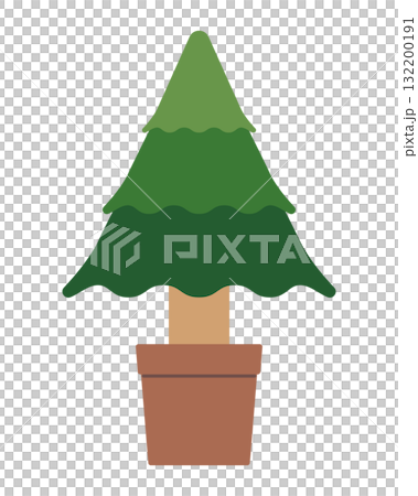 栽種在花盆裡的冷杉樹的插圖 栽種在花盆裡的冷杉樹的插圖 132200191