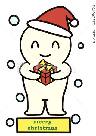 クリスマス プレゼント 笑顔 シンプル 人物 丸顔 キャラクター クリスマス プレゼント 笑顔 シンプル 人物 丸顔 キャラクター 132200753