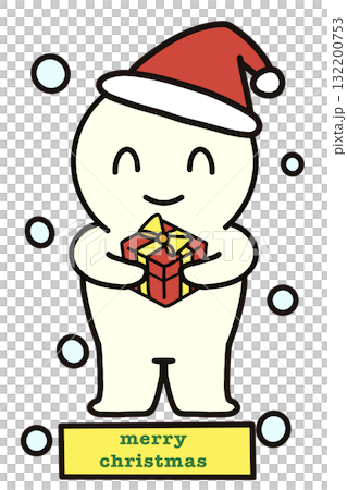 クリスマス プレゼント 笑顔 シンプル 人物 丸顔 キャラクター クリスマス プレゼント 笑顔 シンプル 人物 丸顔 キャラクター 132200753