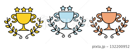 トロフィーのイラスト　手描き風 132200952