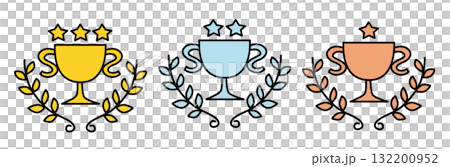 トロフィーのイラスト　手描き風 132200952