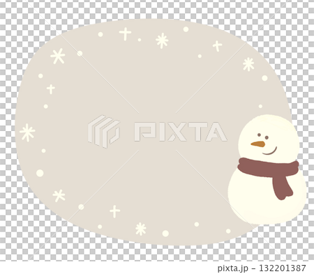 Red scarf, snowman frame, greige 132201387
