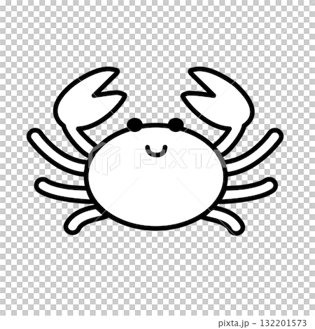 簡單的螃蟹插圖輪廓，可愛，流行，插圖，生物，素材，海洋， 132201573