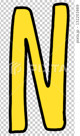 Hand draw N letters for A to Z alphabet designs, company logo, cartoon, icon, font, typography, cute patch, pin, brooch, fabric print, fashion, accessory, education book, stickers, initials, school 132201669