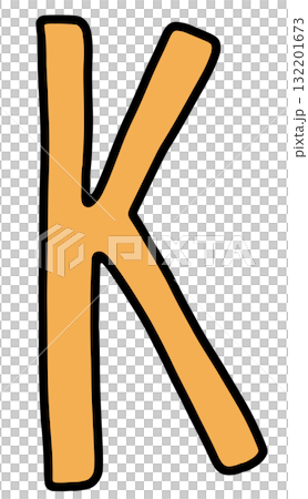 Hand draw K letters for A to Z alphabet designs, company logo, cartoon, icon, font, typography, cute patch, pin, brooch, fabric print, fashion, accessory, education book, stickers, initials, school 132201673